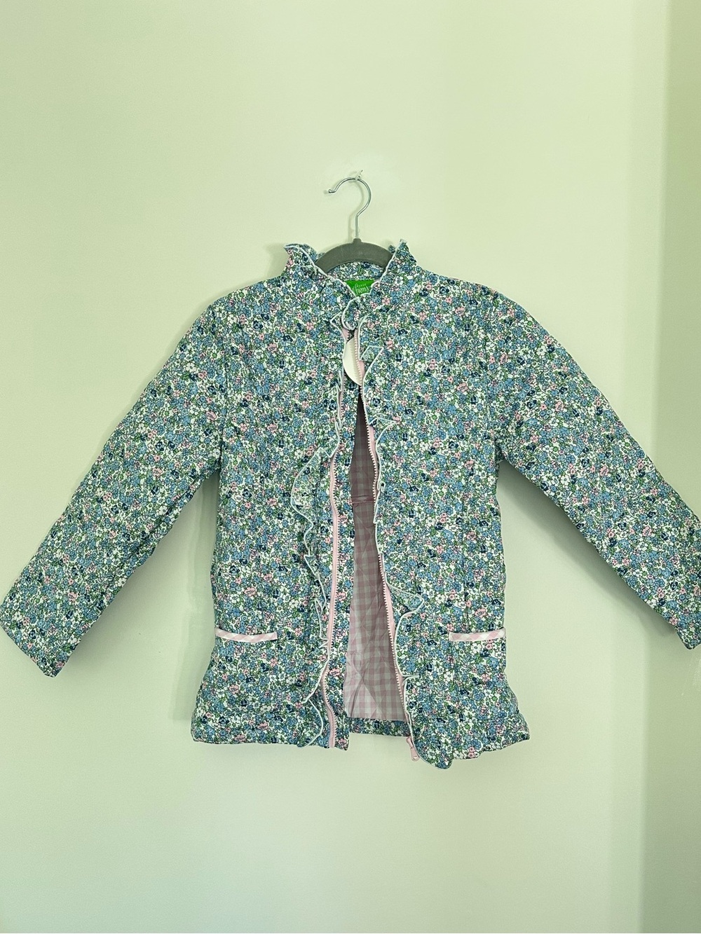 NWT Classic Whimsy Southern Preppy Ruffle Floral Liberty style Gingham Coat 10